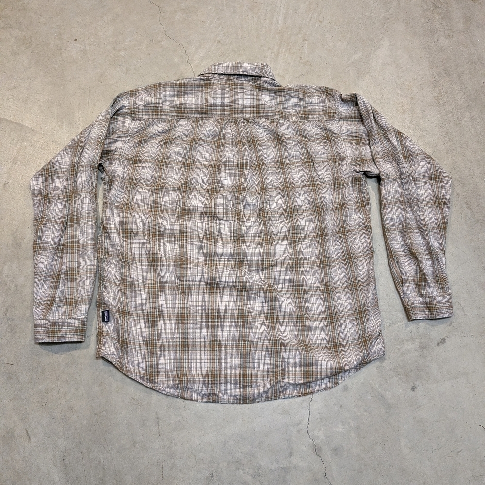 Patagonia Organic Cotton Long Sleeve Button Up Shirt Men's XL Plaid Earth Tones - Picture 5 of 8